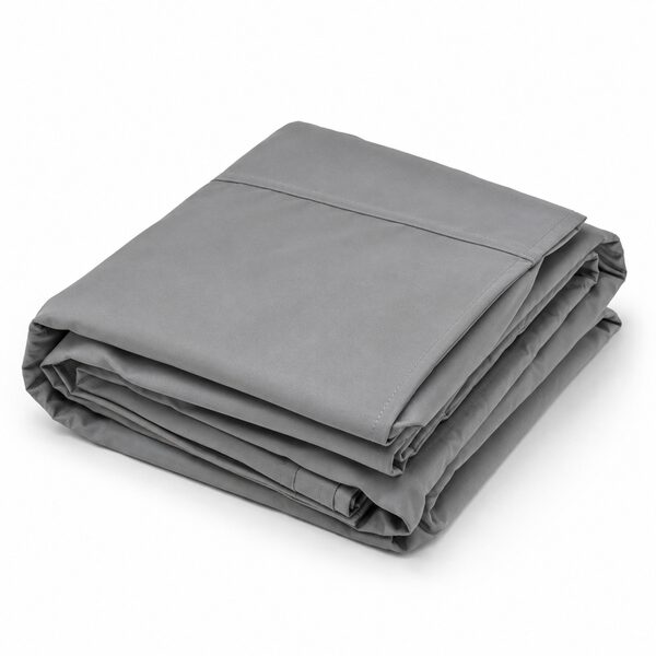 Folded grey trailerable boat cover