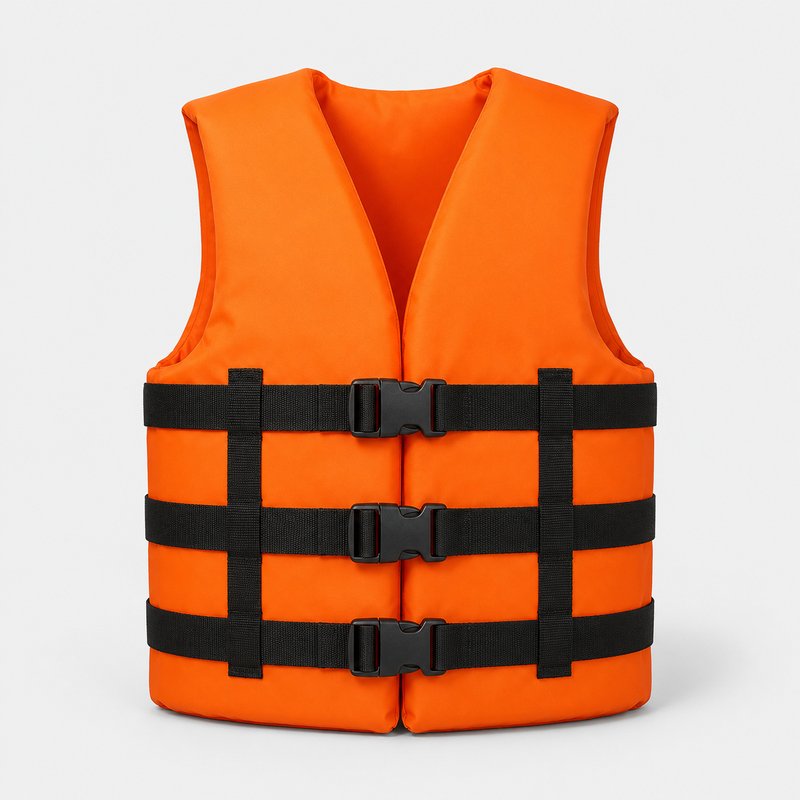 Orange universal-fit foam boating life jacket