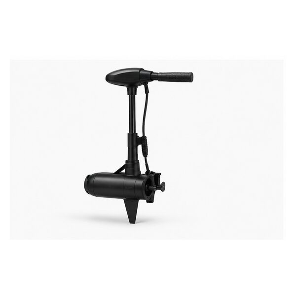 Black electric transom-mount trolling motor